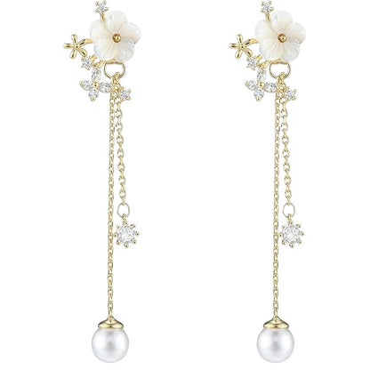 Light Luxury Long Chain Pearl Earrings