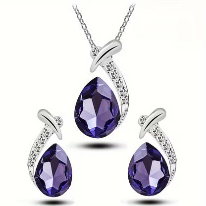 European And American Fashion Exquisite Mermaid Necklace Earrings Banquet Wedding Jewelry Set Temperament Necklace Earrings 2pcs Set Holiday Party Gift