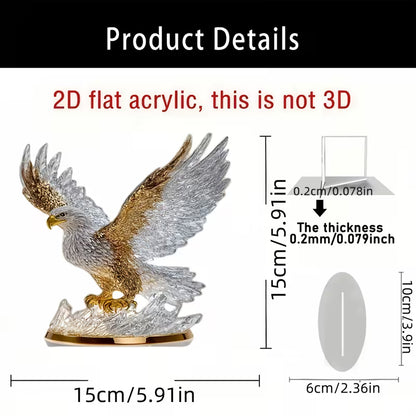 2D Flat, 1pc of 2D flat acrylic, winged eagle desktop acrylic ornament, suitable for windowsills and other creative decorations, perfect as a gift for friends or housewarming present, 2D Flat Christmas decorations