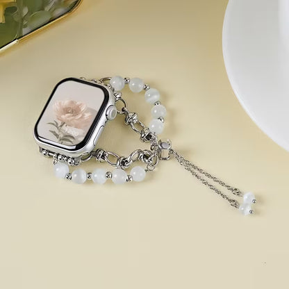 1pc Women's Elegant Cat-Eye Stone Bracelet Compatible for Apple Watch 38mm/40mm/41mm/42mm/44mm/45mm/46mm/49mm & Ultra/S10/S9/8/7/6/5/4/3/2/1 Smartwatch Strap - Alloy Chain, Compatible with (Watch Not Included) - Stylish Gift for Girlfriends, Wrist