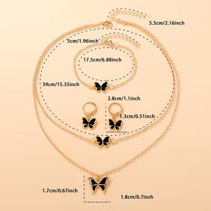 Set of 4 Women'S Stylish Square Jewelry Including a Dazzling Necklace, Ring, And Earrings, Perfect for Valentine'S Day, Weddings, Or Mother'S Day Gifts