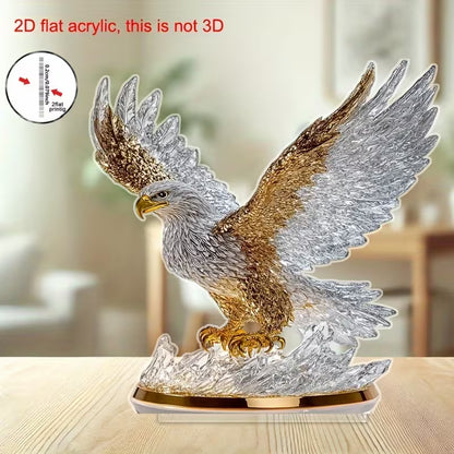 2D Flat, 1pc of 2D flat acrylic, winged eagle desktop acrylic ornament, suitable for windowsills and other creative decorations, perfect as a gift for friends or housewarming present, 2D Flat Christmas decorations