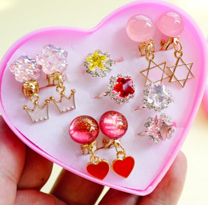 Girls Children's Gem Swan Ear Ornaments