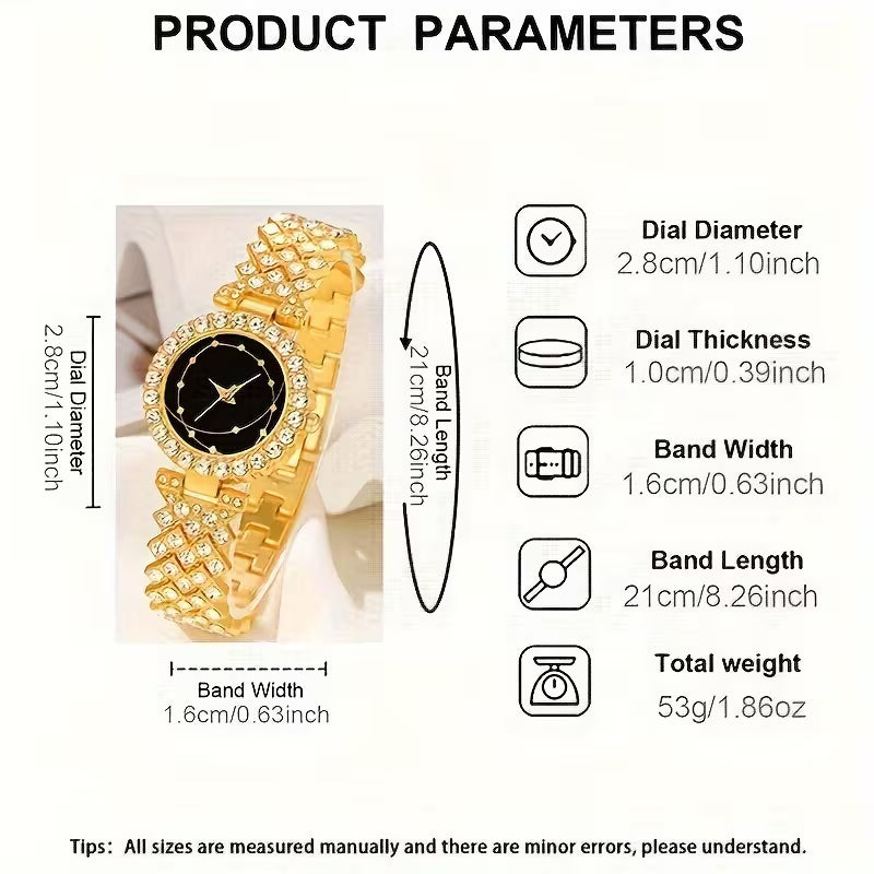 6pcs Exquisite Women'S Quartz Watch And Additions