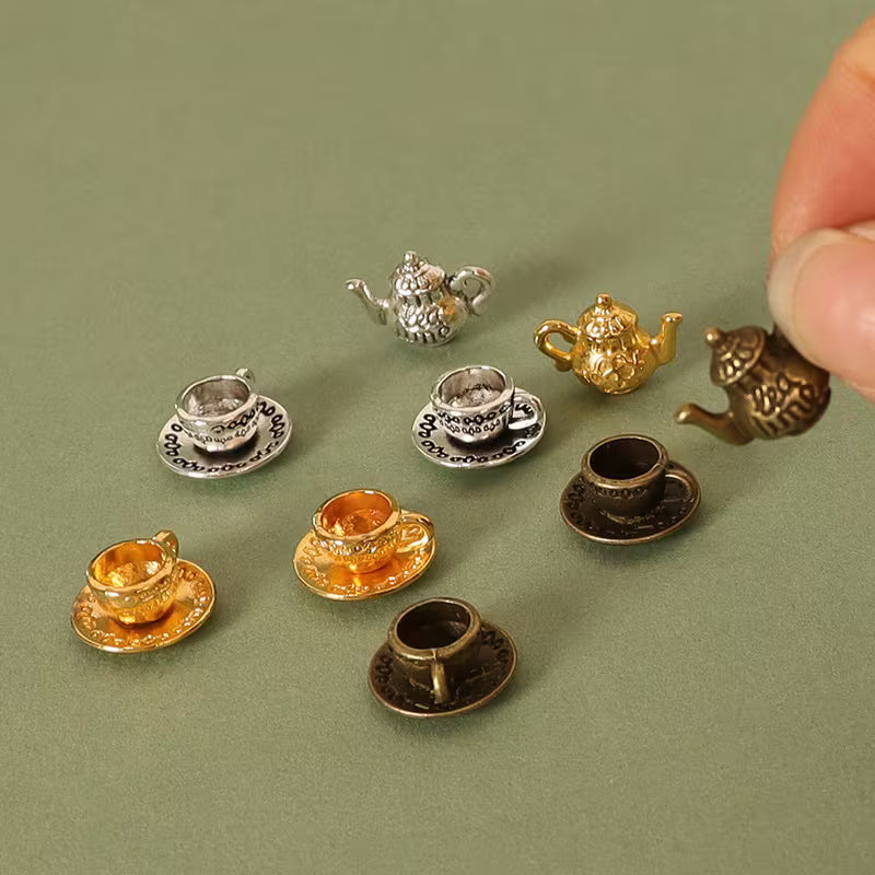 3pcs/set Dollhouse miniature tea cup set tools coffee shop furniture kitchen decoration accessories photography props