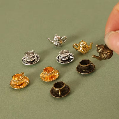 3pcs/set Dollhouse miniature tea cup set tools coffee shop furniture kitchen decoration accessories photography props