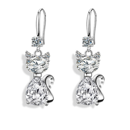 Womens Trendy Zircon Stud Earrings