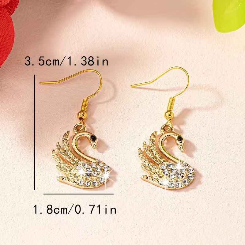 swan earrings, elegant imitation Synthetic Gemstonestone Women's jewelry earrings.