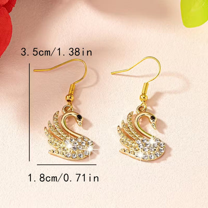 swan earrings, elegant imitation Synthetic Gemstonestone Women's jewelry earrings.
