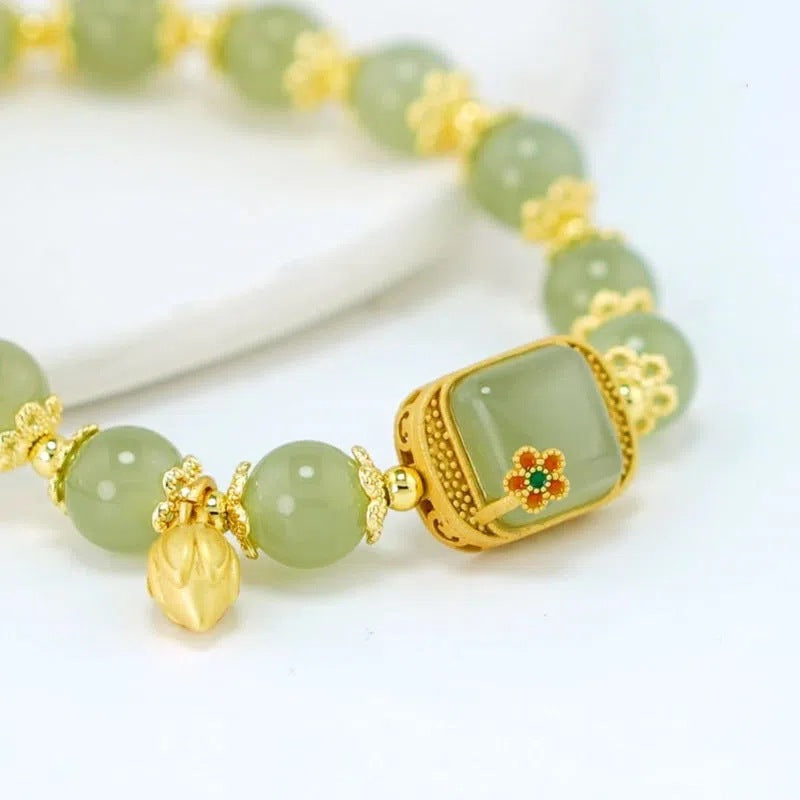 Step By Step Lotus Bracelet Imitating Hotan Jade Sugar Lotus