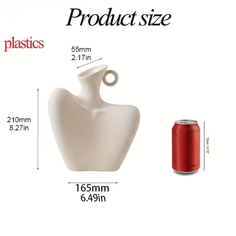1 Elegant INS Style Plastic Shoulder Design Vase- Modern Decorative Flower Stand, Suitable for Daily Home, Party, Wedding, and Holiday Decoration- Ideal Gift
