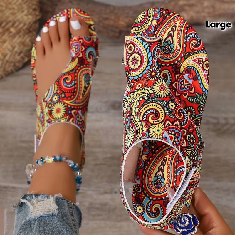 Bohemian Multicolor Comfortable Flat Large Size Summer Open-Toe Sandals