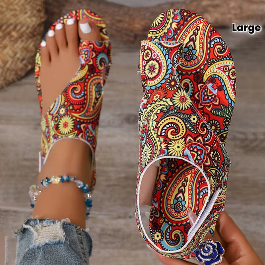 Bohemian Multicolor Comfortable Flat Large Size Summer Open-Toe Sandals