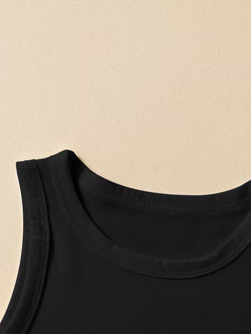 A Cute Tank Top Featuring a Leopard Print And Bow Design, with The Phrases 'Full of ' And 'Full of Vitality'. This Casual Sleeveless Top Is Designed for Everyday Wear, Made from Soft And Comfortable Knitted Fabric