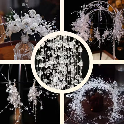 1pc 130cm/51.18in DIY Artificial Pearls Garland Fishing Line Pearls Flower Beads Chain Wedding Home Party Decorations Jewelry Accessory