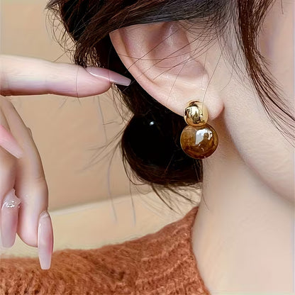 Two Trendy Bohemian Earrings! Featuring a Geometric Drop Design And Round Resin Texture, They Are Eye-Catching Party Additions That Can Be Effortlessly Matched in Any Season