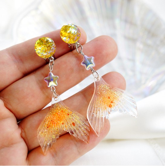 Girls Children's Gem Swan Ear Ornaments