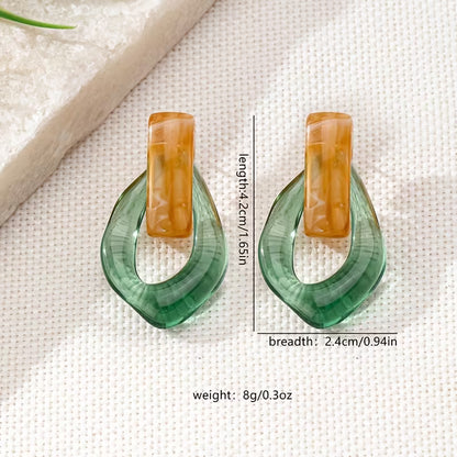 French-Style Vintage Resin Earrings, New Trendy Fashion Elegant Design Stud Earrings for Women, Suitable for Wedding and Party Wear