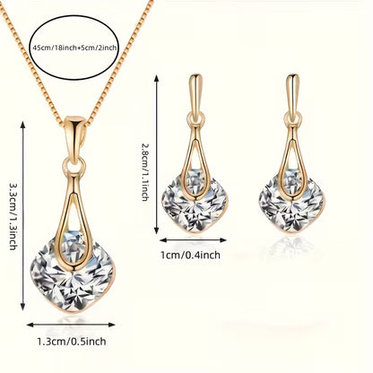 A Necklace And a Pair of Earrings, a Personalized Mother'S Day Gift Set Featuring Square Glass Jewelry