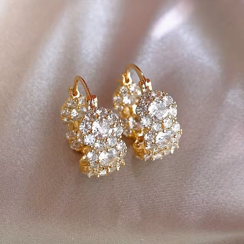 Elegant And Sparkling Purple Faux And Zirconia Hoop Earrings for Women, Designed to Be Versatile And Chic, Making Them a Perfect Gift Choice in Western And Eastern Fashion