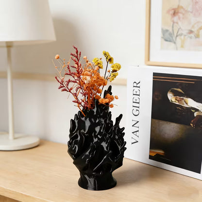 Bohemian Style Vase Decoration - Glossy Plastic Vase Featuring Wavy And Smooth Spherical Patterns, a Lightweight Portable Cylindrical Centerpiece for Home, Office, Weddings, And Parties - an Elegant Tabletop Flower Vase