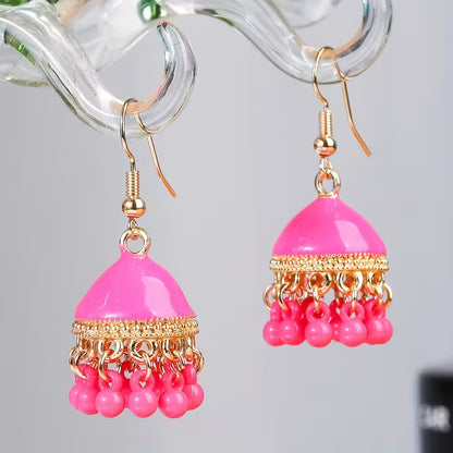 Exotic Style Colorful Alloy Birdcage Earrings with Bell for Women