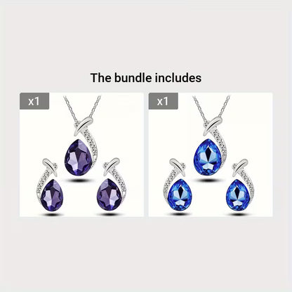 European And American Fashion Exquisite Mermaid Necklace Earrings Banquet Wedding Jewelry Set Temperament Necklace Earrings 2pcs Set Holiday Party Gift