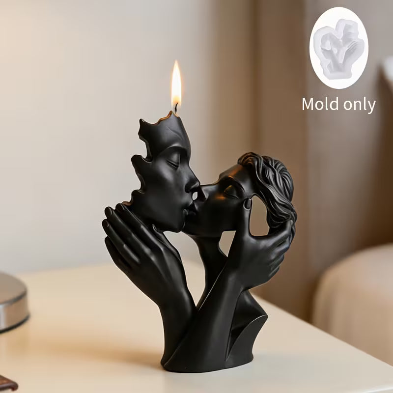 Resin Casting Molds, Mini Kissing Couple Flat-Bottom Silicone Mold, Hollow-Out Design Full of Artistic Sense, Suitable for Resin Ornaments/Candles/Soap Making, Soft and Easy to Demold with Clear Texture, Perfect for Valentine's Day Home Decor