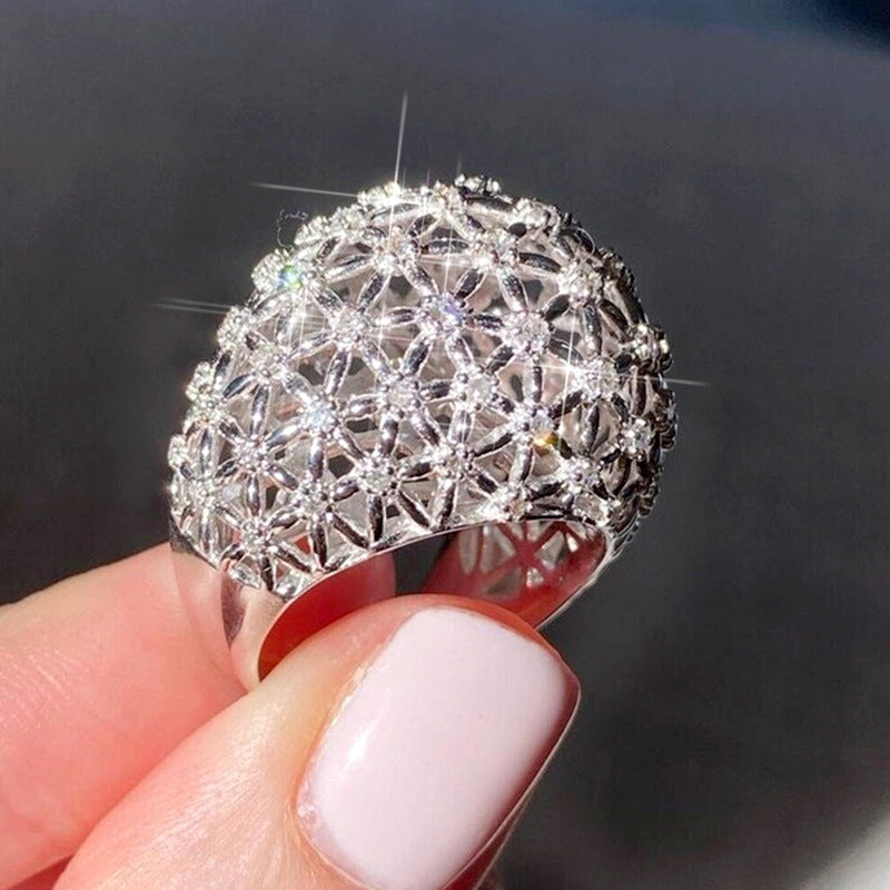 Light-luxury Intricately Carved Statement Ring For Women