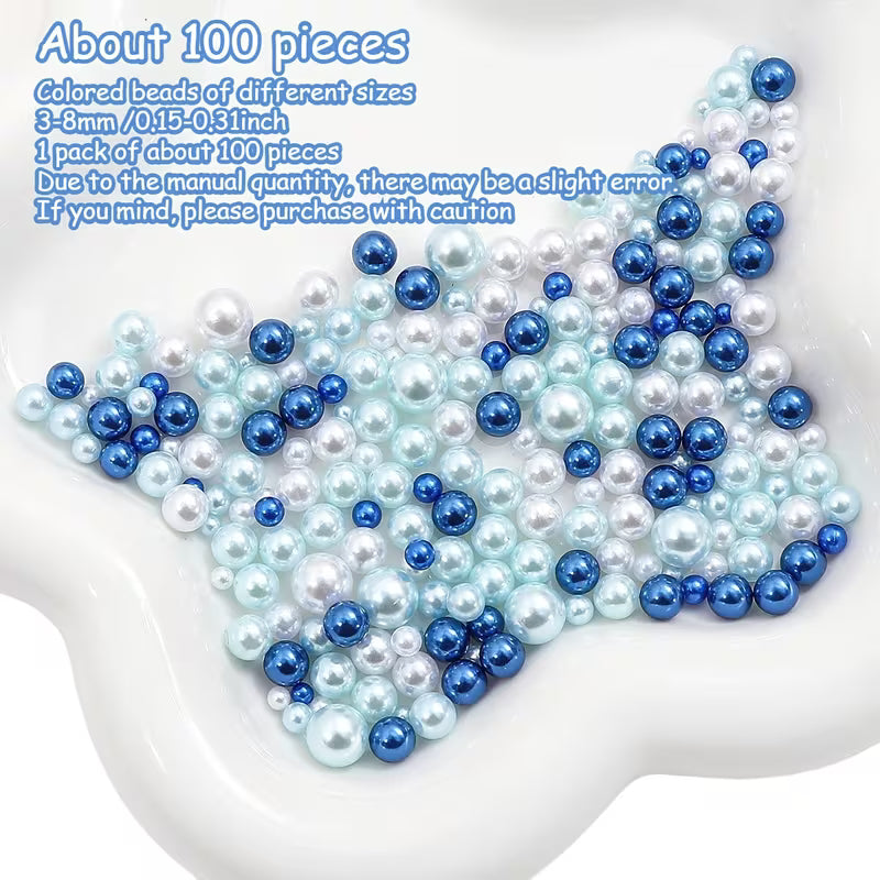 About 100 Imitation Pearl Beads, Vase Filler - for Weddings, Parties, Home Decor, Crafts, Thanksgiving, And Christmas Shiny Corner Decorations - Durable Plastic Filler for Aquariums, Vase Filling, Tabletop Scattering, And Festive Decorations