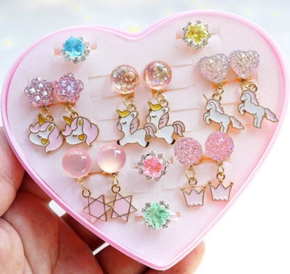 Girls Children's Gem Swan Ear Ornaments