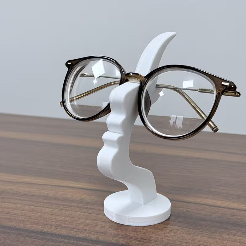 Side Profile Shaped Glasses Holder, Uniquely Curved Eyeglass Frame Stand, a Safe And Artistic Storage Solution That Enhances Desktop Or Nightstand Decor, Practical Minimalist Black Design, Holiday Gift, Christmas Present