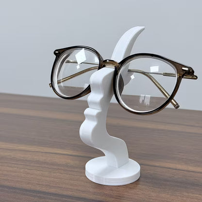 Side Profile Shaped Glasses Holder, Uniquely Curved Eyeglass Frame Stand, a Safe And Artistic Storage Solution That Enhances Desktop Or Nightstand Decor, Practical Minimalist Black Design, Holiday Gift, Christmas Present
