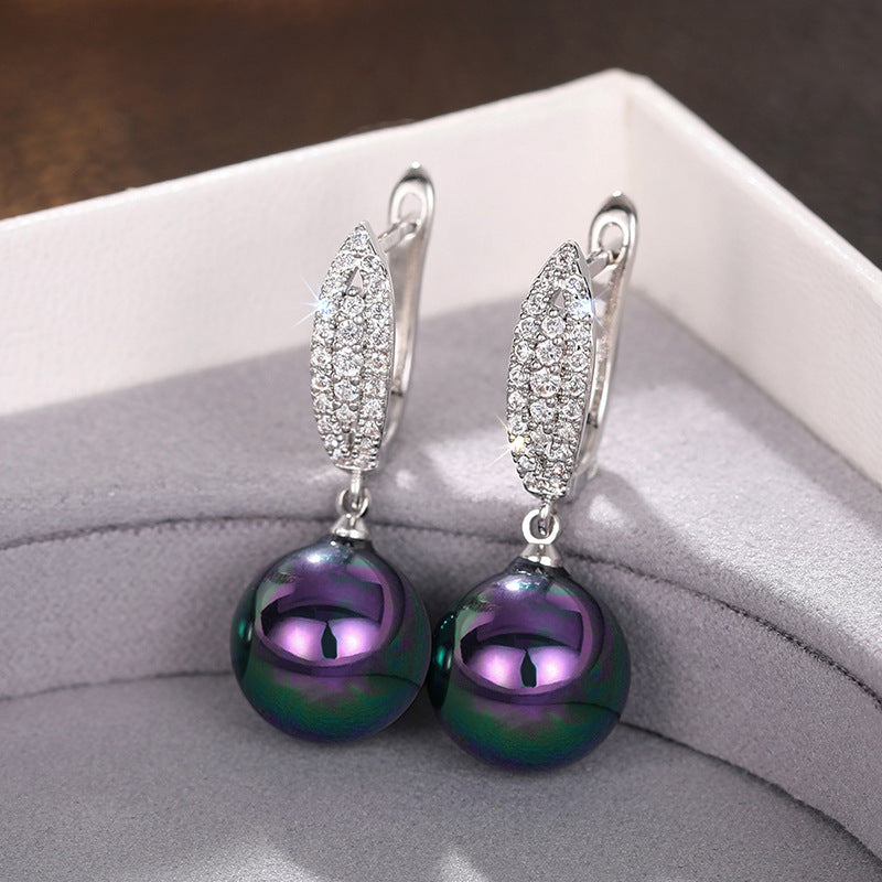Magical Black Fashion Design Earrings With Zircon
