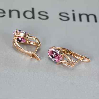 Elegant and fashionable oval cut Synthetic Zirconia, Synthetic Zirconia earrings, vintage Synthetic Zirconia earrings, bridal wedding jewelry gifts