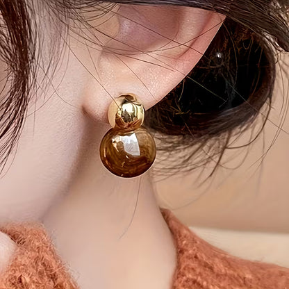 Two Trendy Bohemian Earrings! Featuring a Geometric Drop Design And Round Resin Texture, They Are Eye-Catching Party Additions That Can Be Effortlessly Matched in Any Season