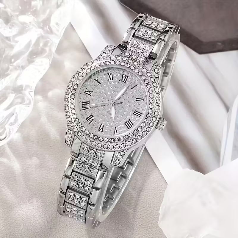 6pcs Luxury Versatile Women's Quartz Watch + Elegant Jewelry Set