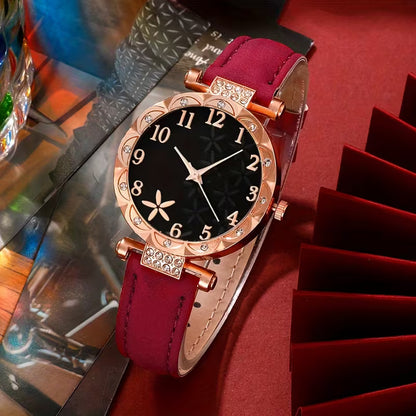 Set of 6 Stunning Fashionable Quartz Watches with Rhinestone Digital Dials, Perfect Gift for Women