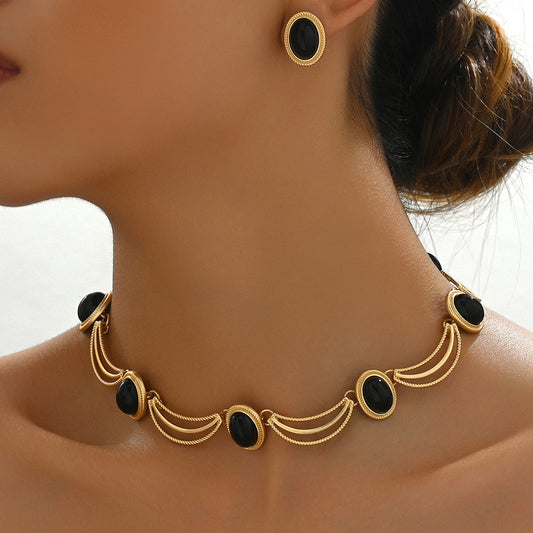Gong Tingfeng Women's Earrings And Necklace Set
