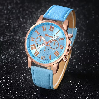 1pc of Women men Fashion Luxury Quartz Watch + 4pcs of Jewelry