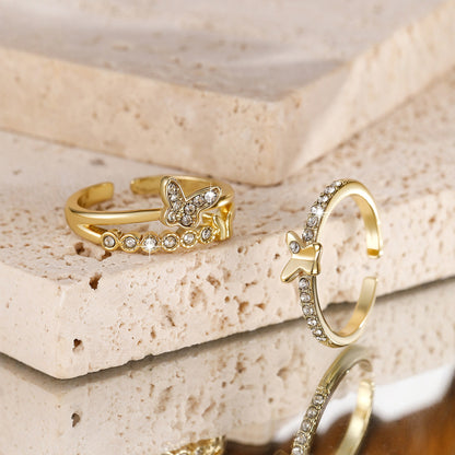 Japanese And Korean Retro Minimalist Butterfly Ring
