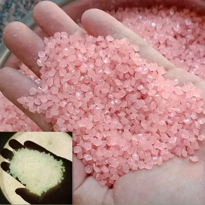 1000pcs/bag Garden Gardening Aquarium Viewing Fluorescent Small Gravel Broken Vase Hourglass Luminous Sand Fluorescent Particles, 25g