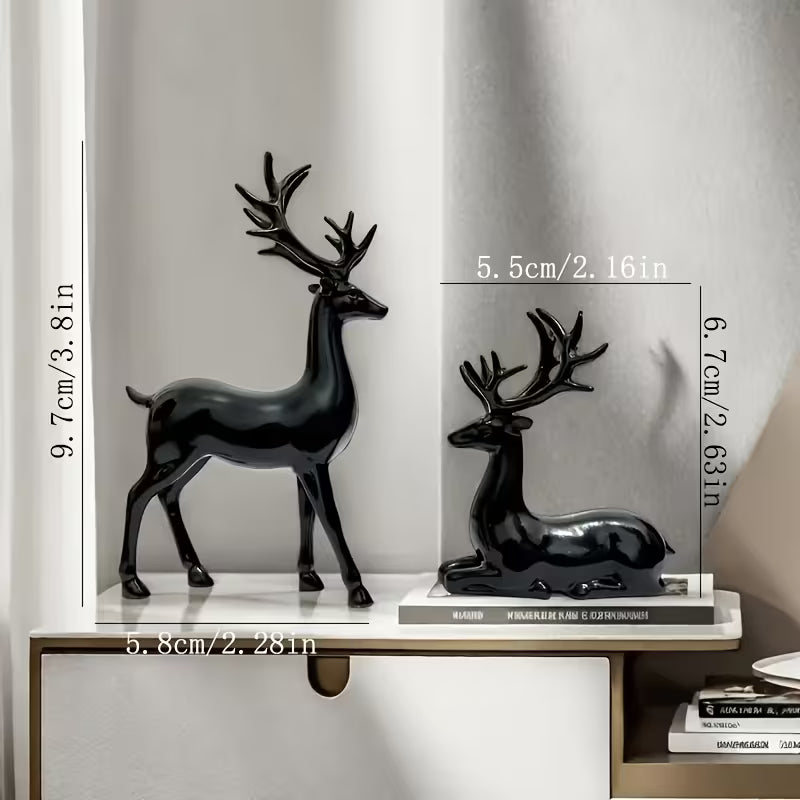 Modern Deer Statue - Elegant Plastic Tabletop Deer Figurine for /, Deer Antler Decor Suitable for Christmas, Easter, Thanksgiving - Collectible Gift for Home & Office ( Sculpture)