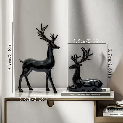 Modern Deer Statue - Elegant Plastic Tabletop Deer Figurine for /, Deer Antler Decor Suitable for Christmas, Easter, Thanksgiving - Collectible Gift for Home & Office ( Sculpture)