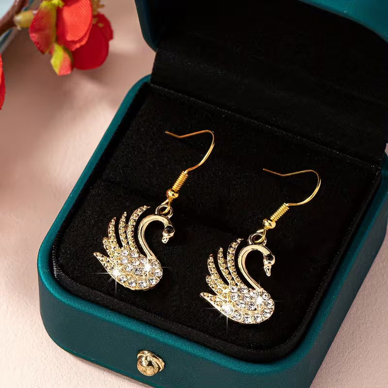 swan earrings, elegant imitation Synthetic Gemstonestone Women's jewelry earrings.