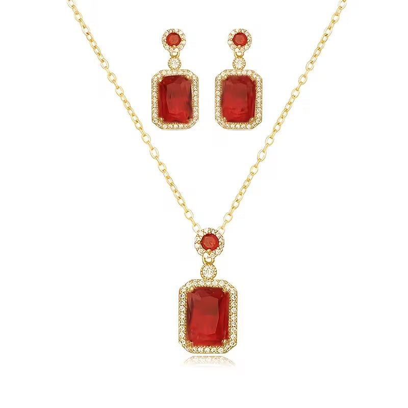 Luxury Fashion Wedding Party 2pcs Jewelry Set Daily Accessories Gift, for Teenager