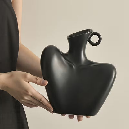1 Elegant INS Style Plastic Shoulder Design Vase- Modern Decorative Flower Stand, Suitable for Daily Home, Party, Wedding, and Holiday Decoration- Ideal Gift