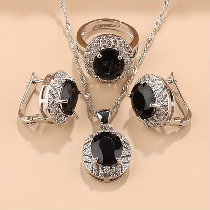 Elegant Synthetic Synthetic Zirconia Bridal Jewelry Set | 3pcs Set | Synthetic Synthetic Zirconia | Simple Style | Jewelry for Weddings, Daily Wear | Christmas, Holiday, Wedding | Simple Style