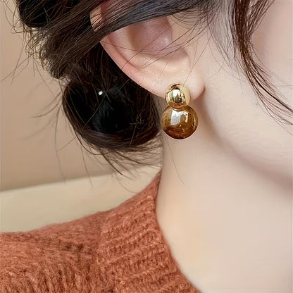 Two Trendy Bohemian Earrings! Featuring a Geometric Drop Design And Round Resin Texture, They Are Eye-Catching Party Additions That Can Be Effortlessly Matched in Any Season