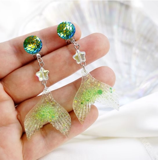 Girls Children's Gem Swan Ear Ornaments